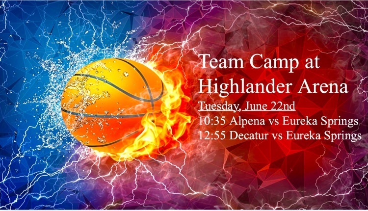 Sr Boys team camp schedule for Tuesday, June 22nd at Highlander Arena  