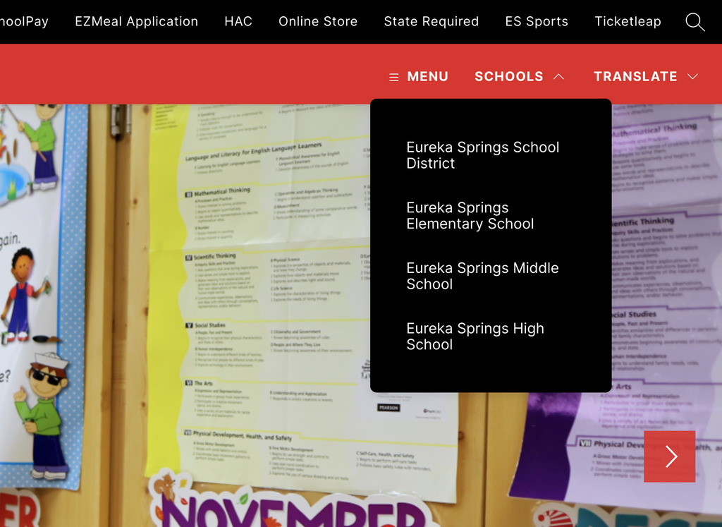 Select your school's website